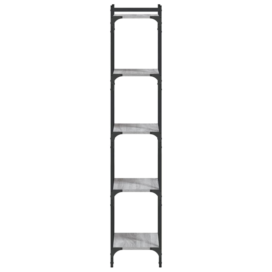 Boekenkast 5-Laags Bewerkt Hout Eiken 40 x 30 x 154 cm Grijs sonoma
