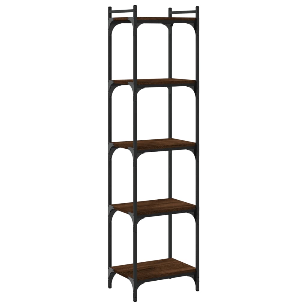 Boekenkast 5-Laags Bewerkt Hout Bruineikenkleurig 40 x 30 x 154 cm bruin eikenkleur