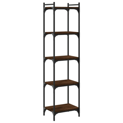 Boekenkast 5-Laags Bewerkt Hout Bruineikenkleurig 40 x 30 x 154 cm bruin eikenkleur