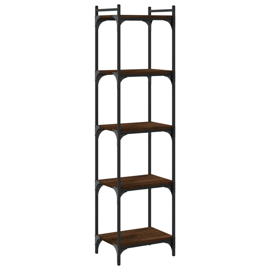 Boekenkast 5-Laags Bewerkt Hout Bruineikenkleurig 40 x 30 x 154 cm bruin eikenkleur