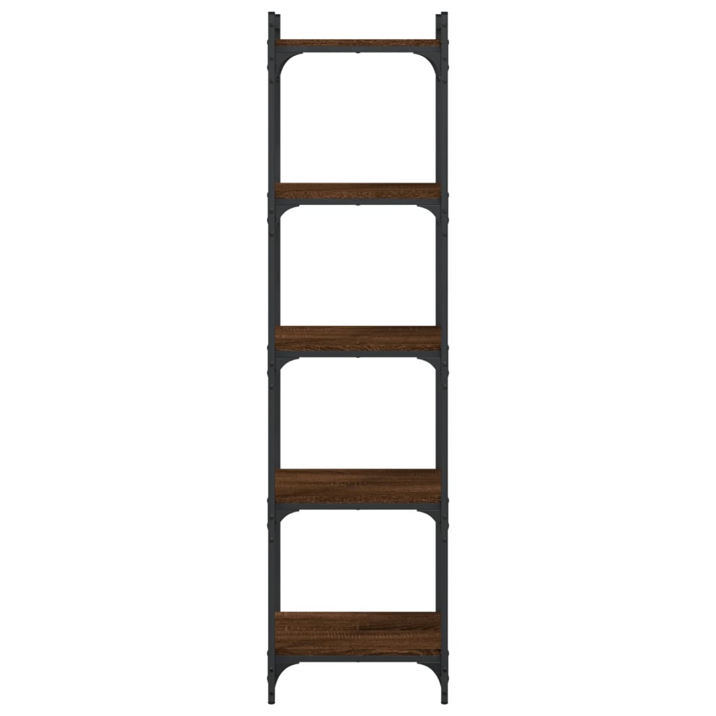 Boekenkast 5-Laags Bewerkt Hout Bruineikenkleurig 40 x 30 x 154 cm bruin eikenkleur
