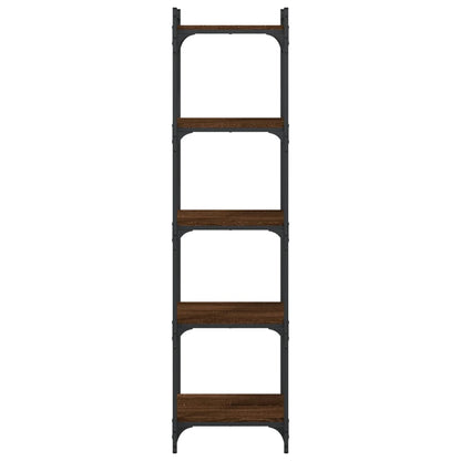 Boekenkast 5-Laags Bewerkt Hout Bruineikenkleurig 40 x 30 x 154 cm bruin eikenkleur