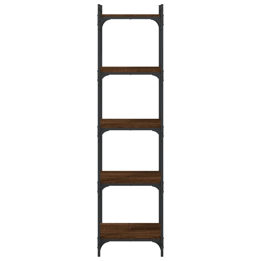 Boekenkast 5-Laags Bewerkt Hout Bruineikenkleurig 40 x 30 x 154 cm bruin eikenkleur