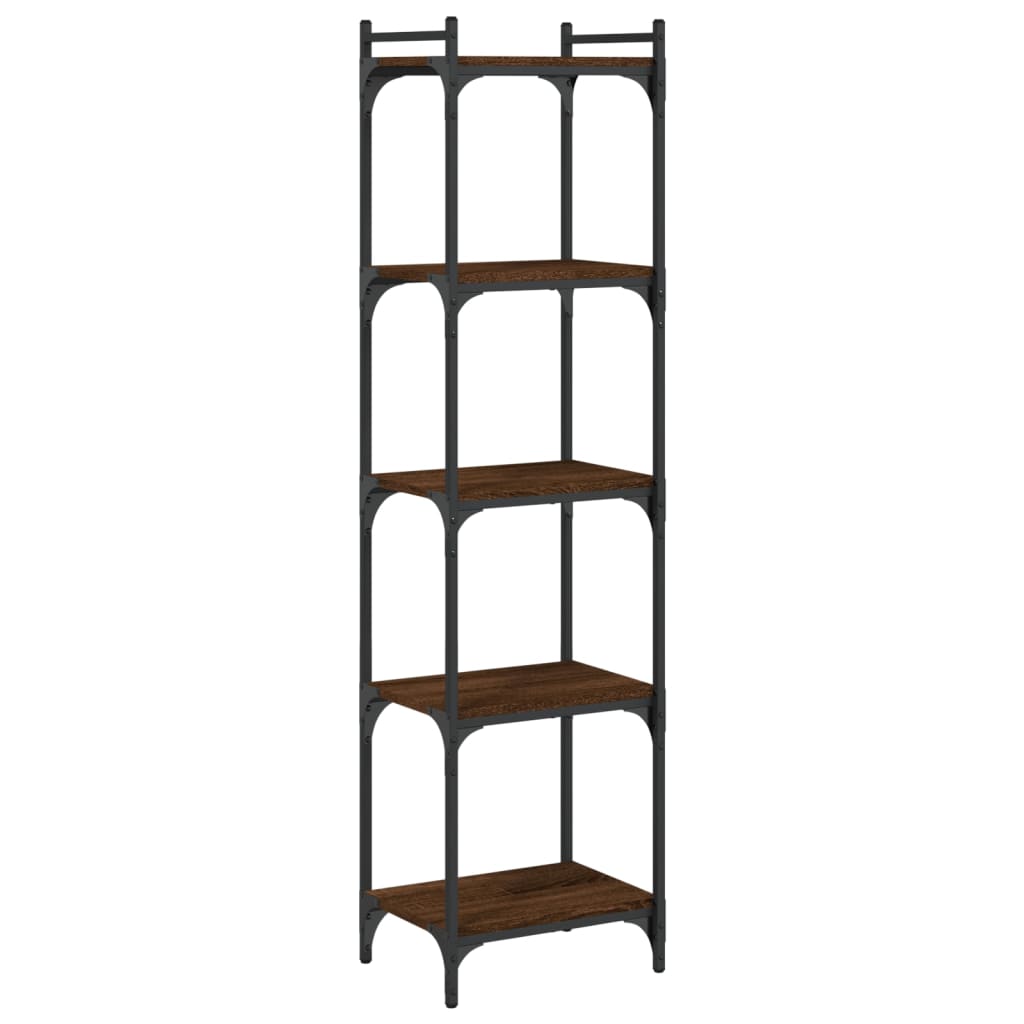 Boekenkast 5-Laags Bewerkt Hout Bruineikenkleurig 40 x 30 x 154 cm bruin eikenkleur