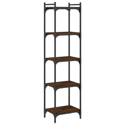 Boekenkast 5-Laags Bewerkt Hout Bruineikenkleurig 40 x 30 x 154 cm bruin eikenkleur