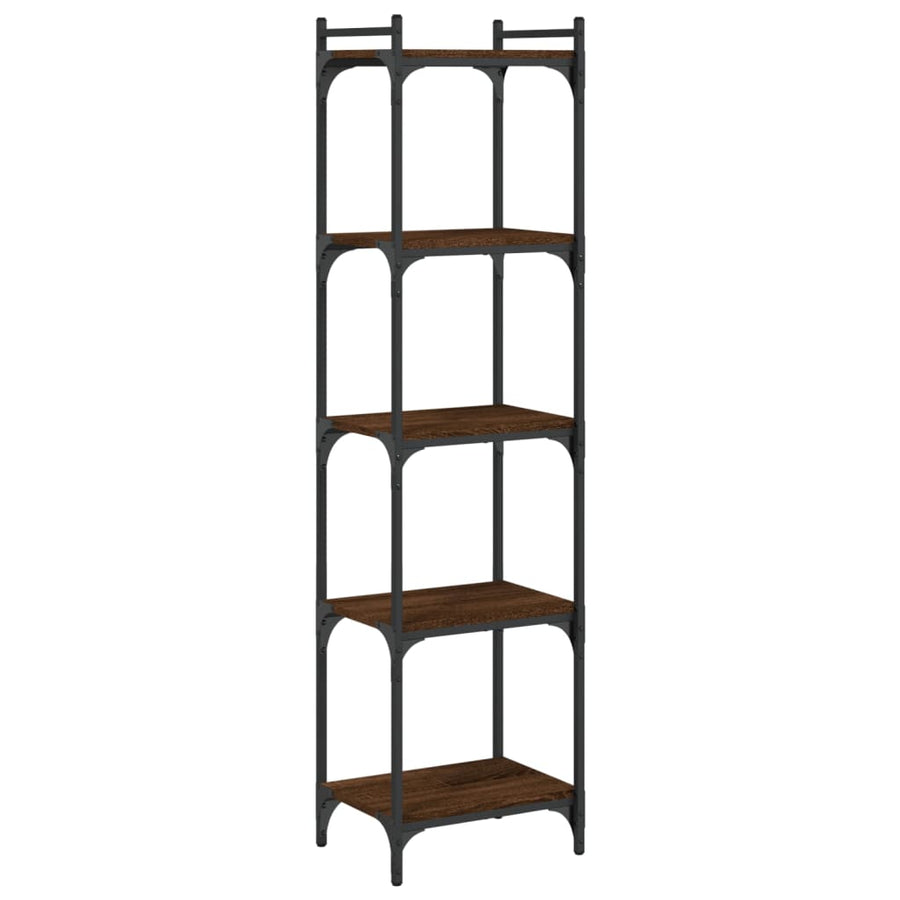 Boekenkast 5-Laags Bewerkt Hout Bruineikenkleurig 40 x 30 x 154 cm bruin eikenkleur