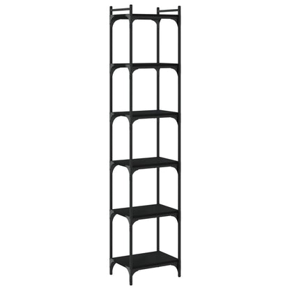 Boekenkast 6-Laags 40X30X Bewerkt Hout Zwart 40 cm