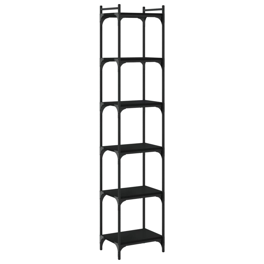 Boekenkast 6-Laags 40X30X Bewerkt Hout Zwart 40 cm