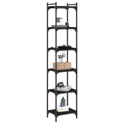 Boekenkast 6-Laags 40X30X Bewerkt Hout Zwart 40 cm