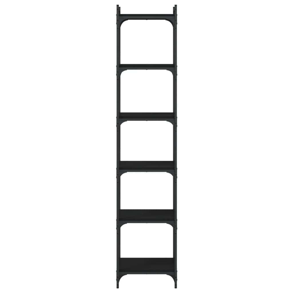 Boekenkast 6-Laags 40X30X Bewerkt Hout Zwart 40 cm