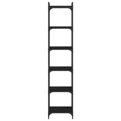 Boekenkast 6-Laags 40X30X Bewerkt Hout Zwart 40 cm