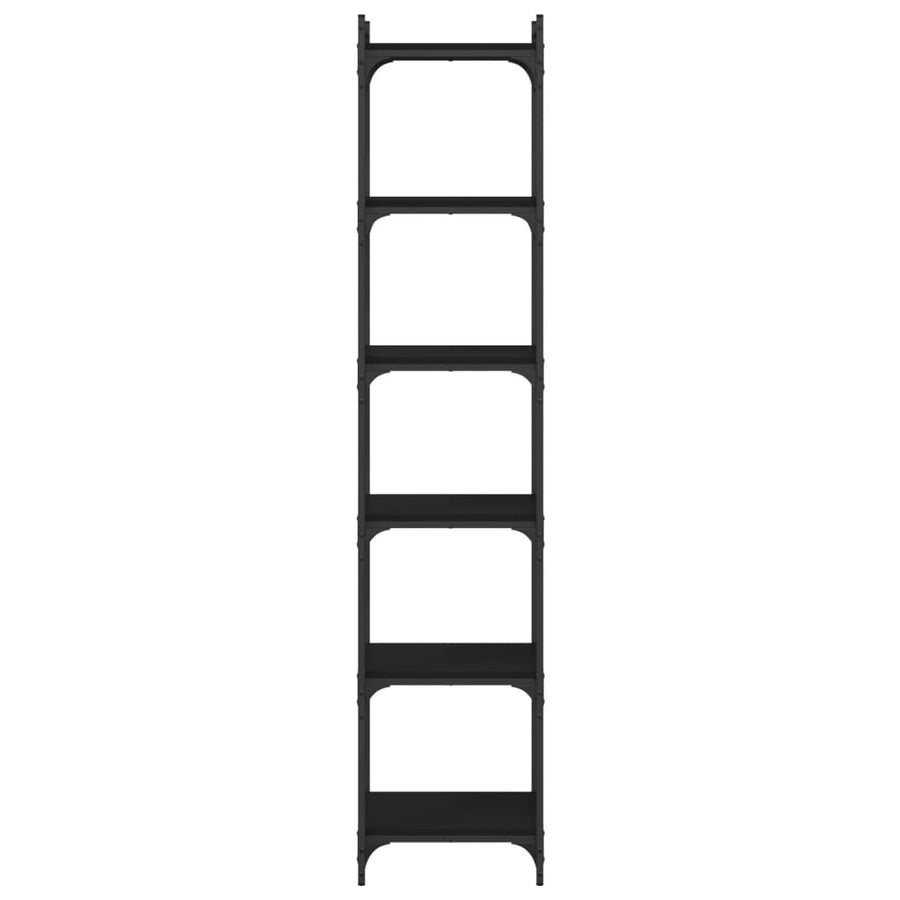 Boekenkast 6-Laags 40X30X Bewerkt Hout Zwart 40 cm