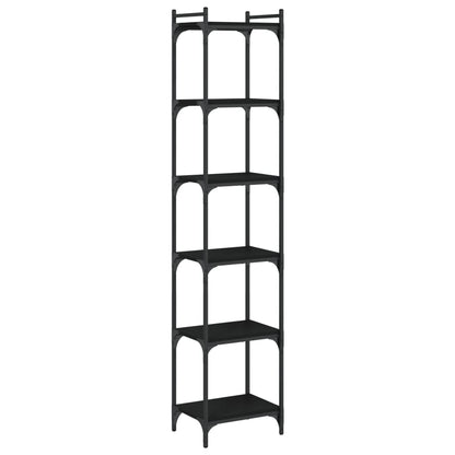 Boekenkast 6-Laags 40X30X Bewerkt Hout Zwart 40 cm