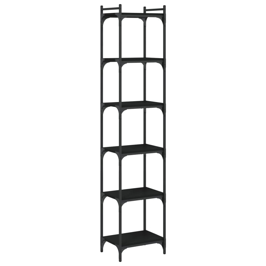 Boekenkast 6-Laags 40X30X Bewerkt Hout Zwart 40 cm