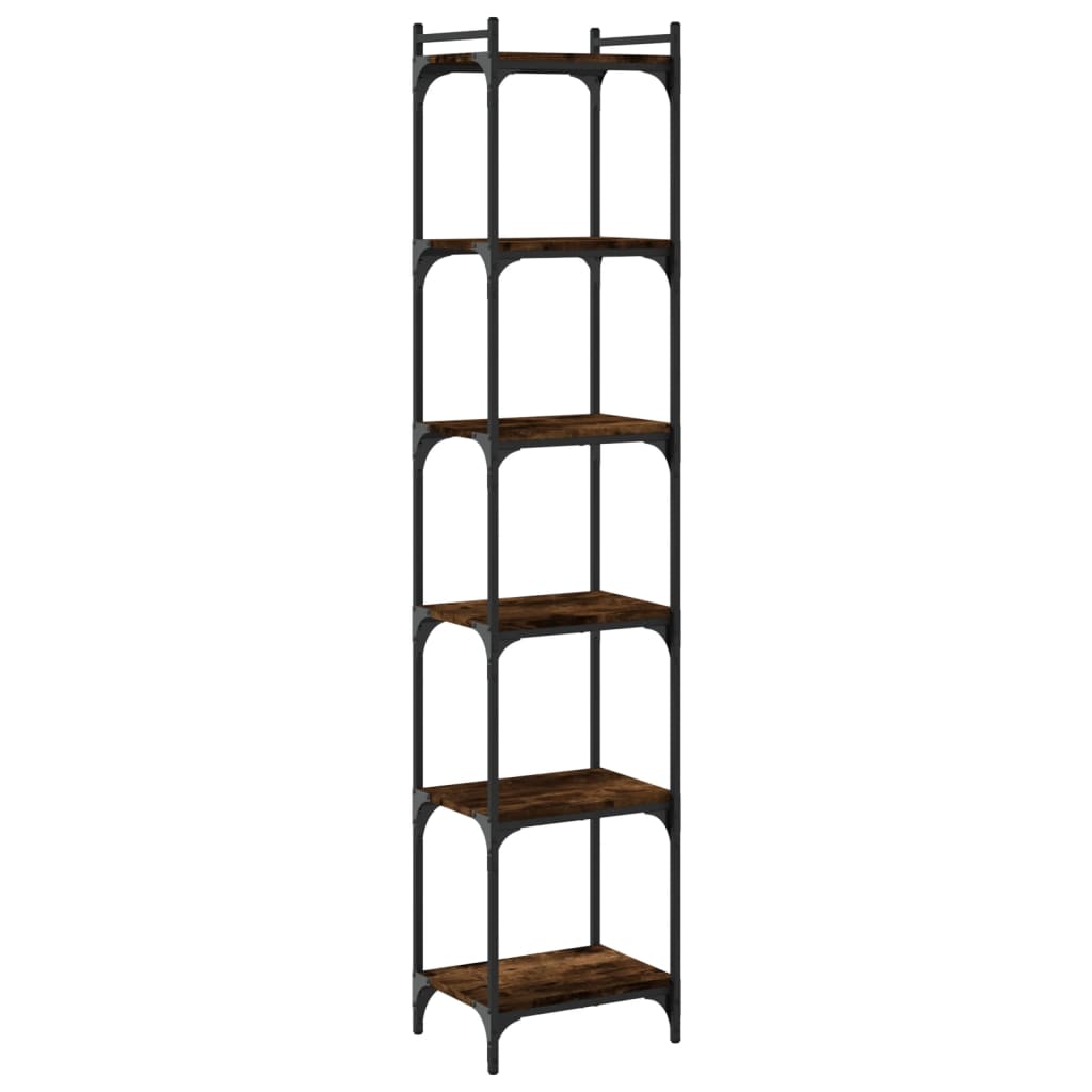 Boekenkast 6-Laags 40X30X Bewerkt Hout Kleur Gerookt Eiken 40 cm