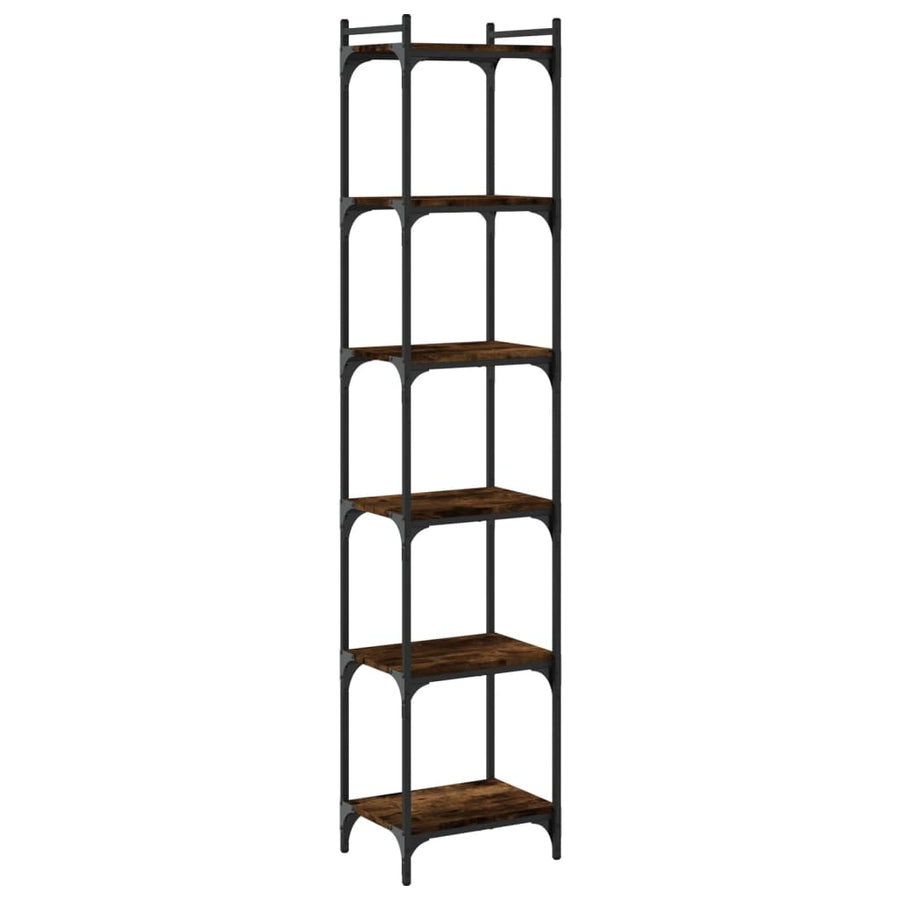 Boekenkast 6-Laags 40X30X Bewerkt Hout Kleur Gerookt Eiken 40 cm