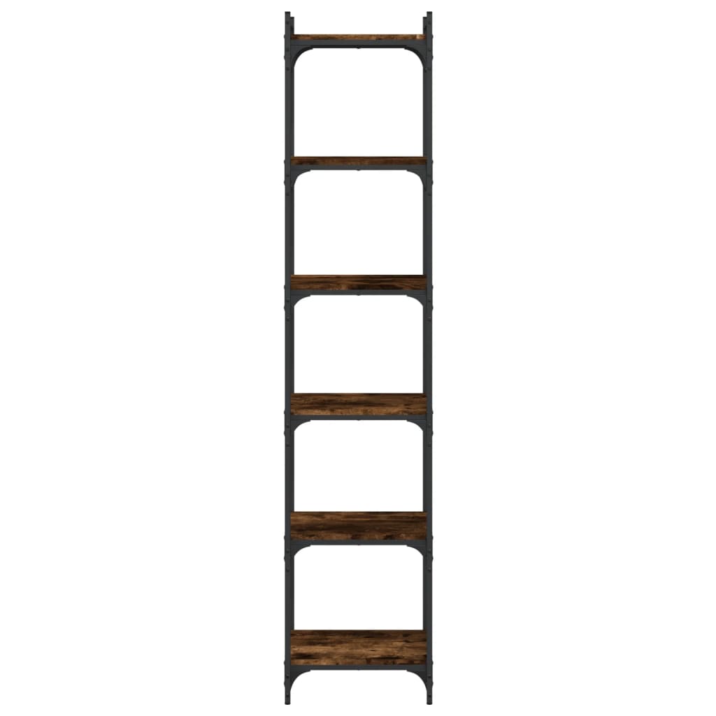 Boekenkast 6-Laags 40X30X Bewerkt Hout Kleur Gerookt Eiken 40 cm