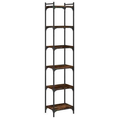 Boekenkast 6-Laags 40X30X Bewerkt Hout Kleur Gerookt Eiken 40 cm