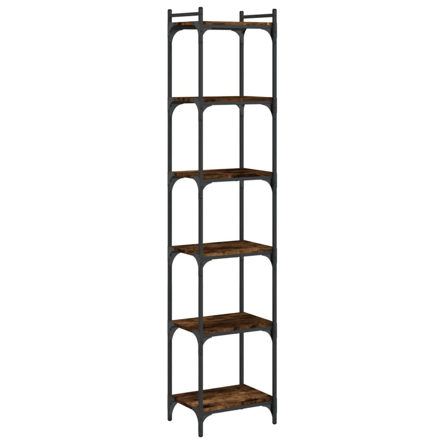 Boekenkast 6-Laags 40X30X Bewerkt Hout Kleur Gerookt Eiken 40 cm