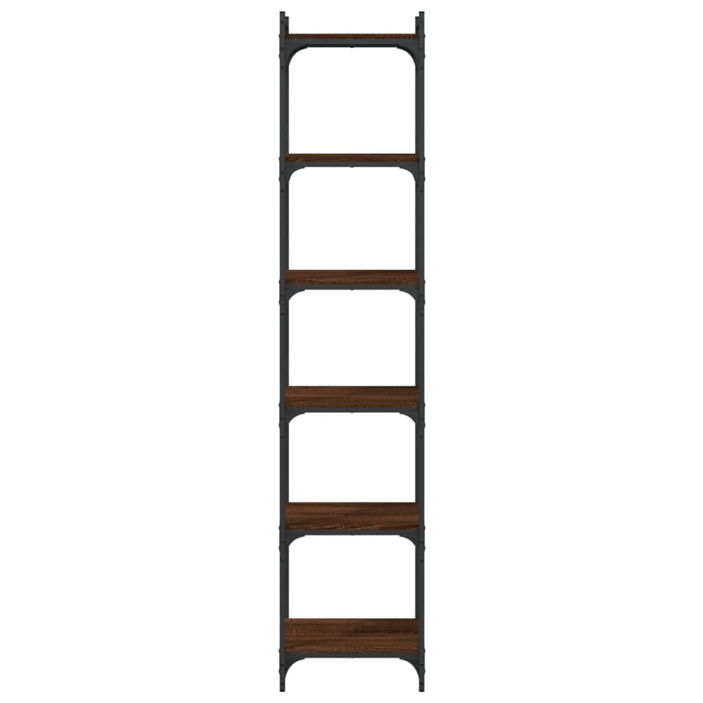 Boekenkast 6-laags 40x30x188 cm bewerkt hout bruin eikenkleur