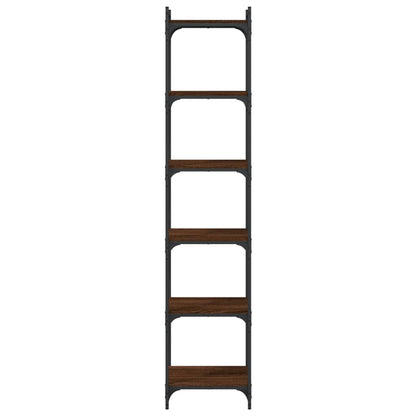 Boekenkast 6-laags 40x30x188 cm bewerkt hout bruin eikenkleur