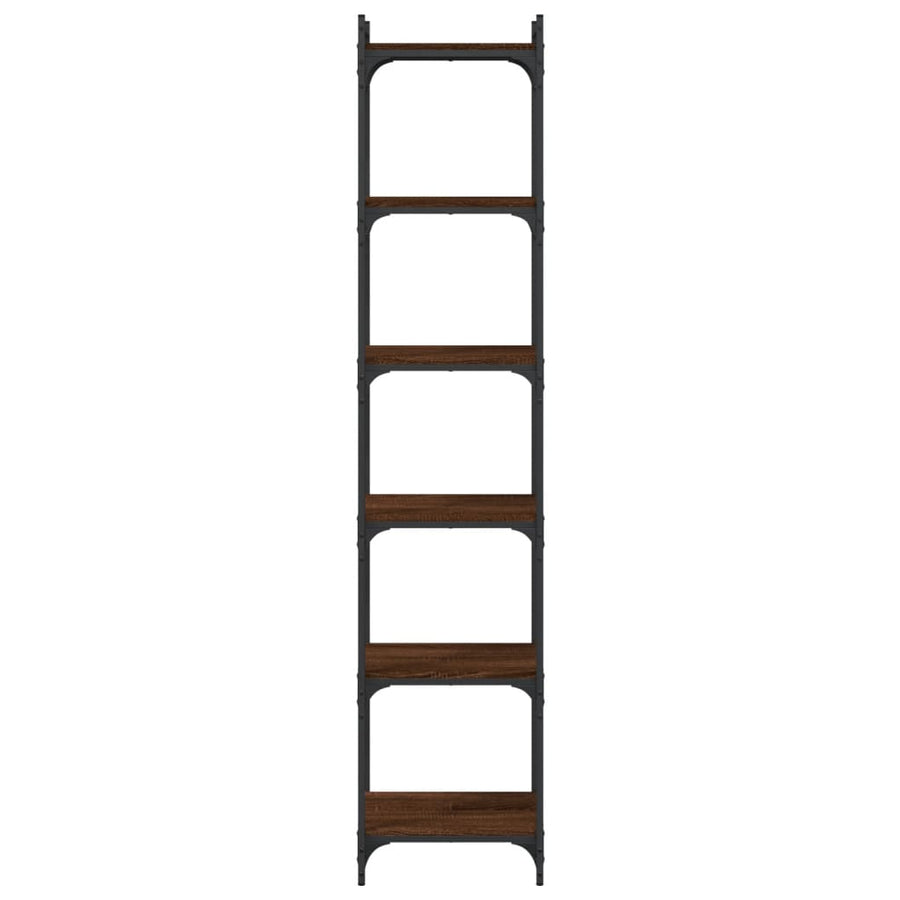 Boekenkast 6-laags 40x30x188 cm bewerkt hout bruin eikenkleur