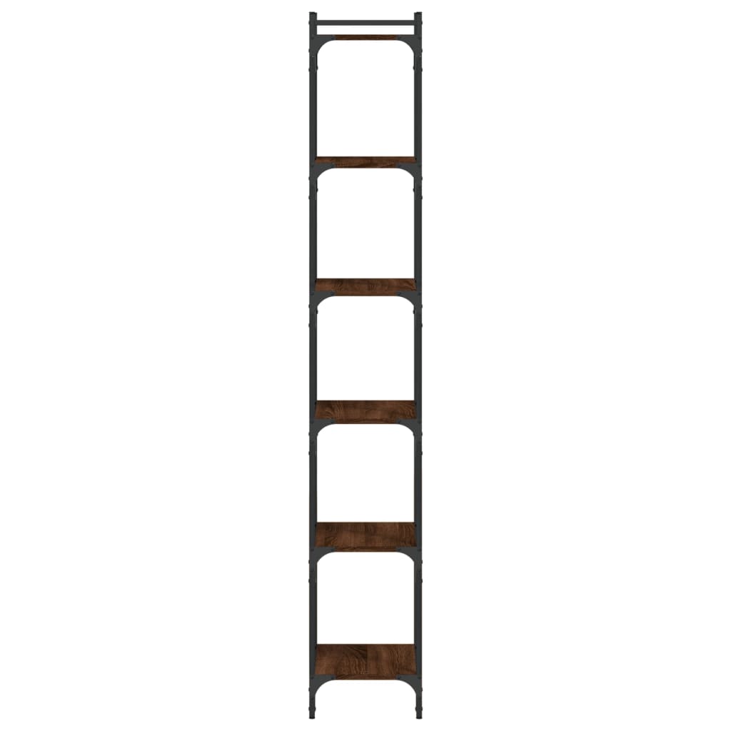 Boekenkast 6-laags 40x30x188 cm bewerkt hout bruin eikenkleur
