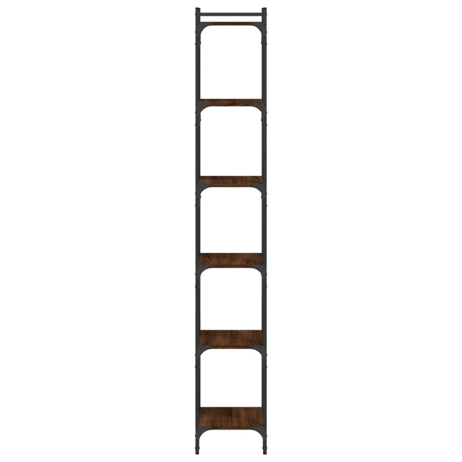 Boekenkast 6-laags 40x30x188 cm bewerkt hout bruin eikenkleur