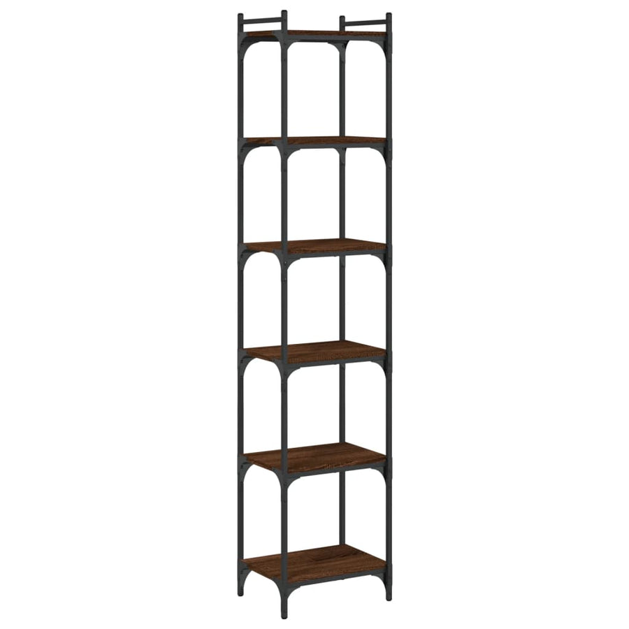 Boekenkast 6-laags 40x30x188 cm bewerkt hout bruin eikenkleur