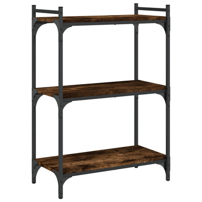 Boekenkast 3-Laags Bewerkt Hout Kleur 60 x 30 x 86 cm Gerookt eiken