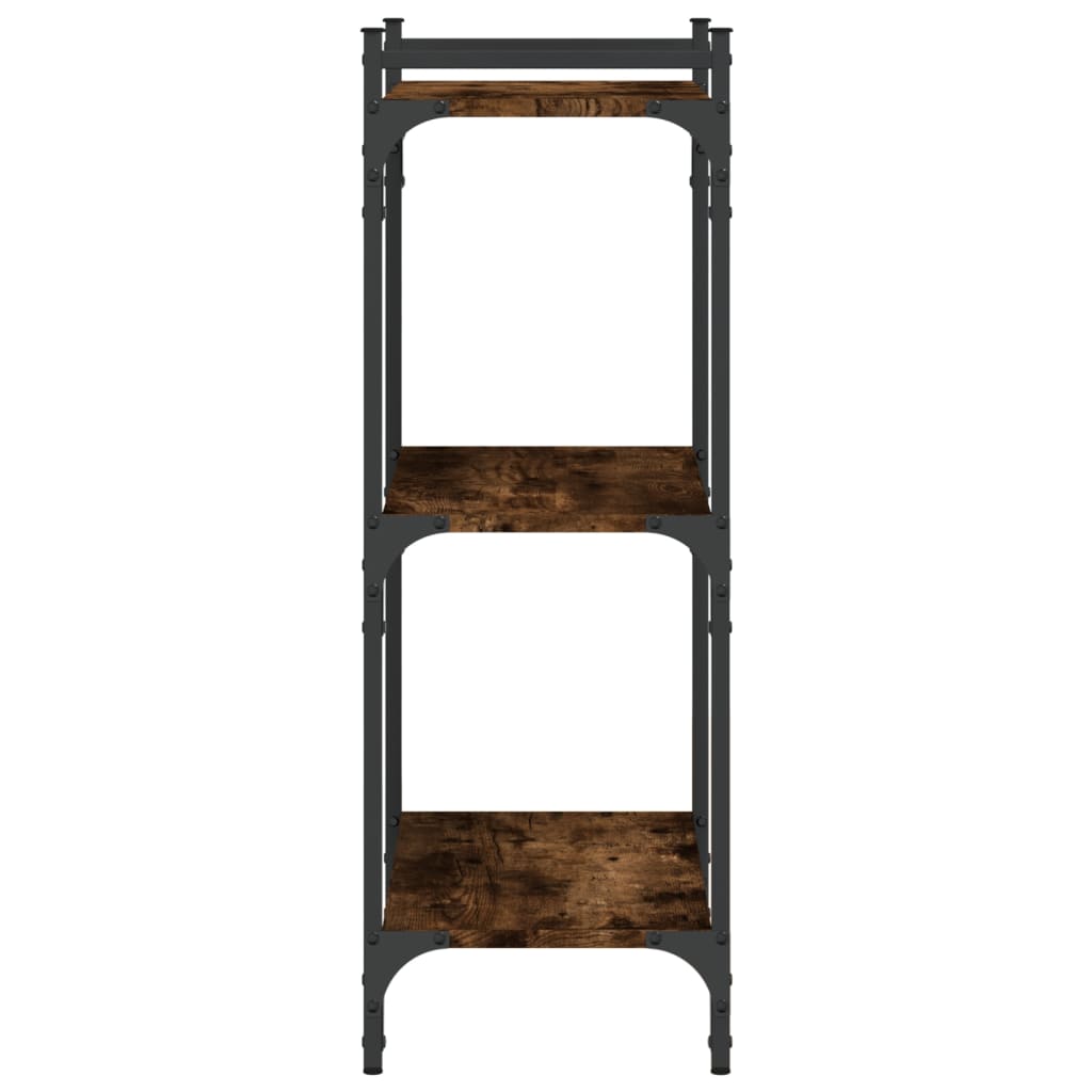 Boekenkast 3-Laags Bewerkt Hout Kleur 60 x 30 x 86 cm Gerookt eiken