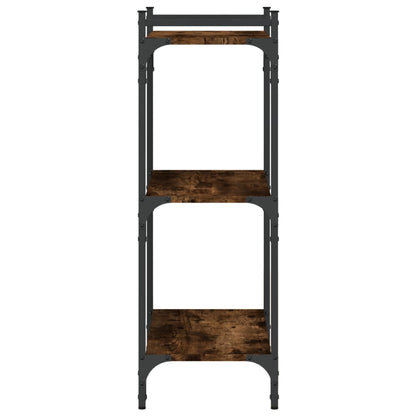 Boekenkast 3-Laags Bewerkt Hout Kleur 60 x 30 x 86 cm Gerookt eiken