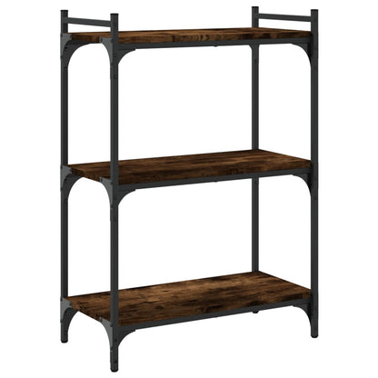 Boekenkast 3-Laags Bewerkt Hout Kleur 60 x 30 x 86 cm Gerookt eiken