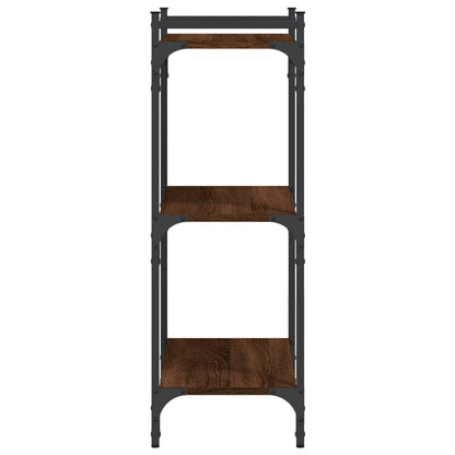 Boekenkast 3-Laags Bewerkt Hout Bruineikenkleurig 60 x 30 x 86 cm bruin eikenkleur