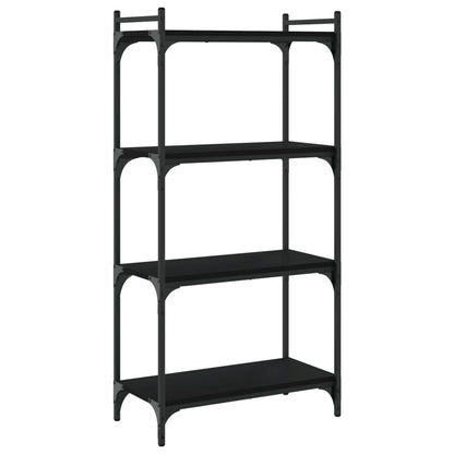 Boekenkast 4-Laags 60X30X Bewerkt Hout Zwart 60 cm