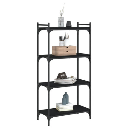 Boekenkast 4-Laags 60X30X Bewerkt Hout Zwart 60 cm