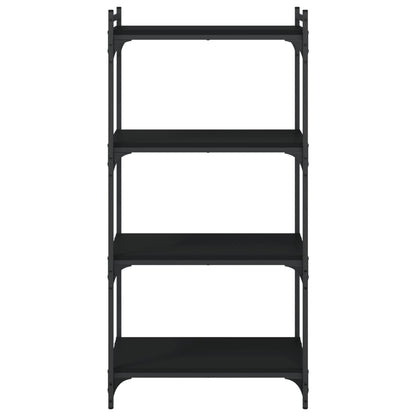 Boekenkast 4-Laags 60X30X Bewerkt Hout Zwart 60 cm
