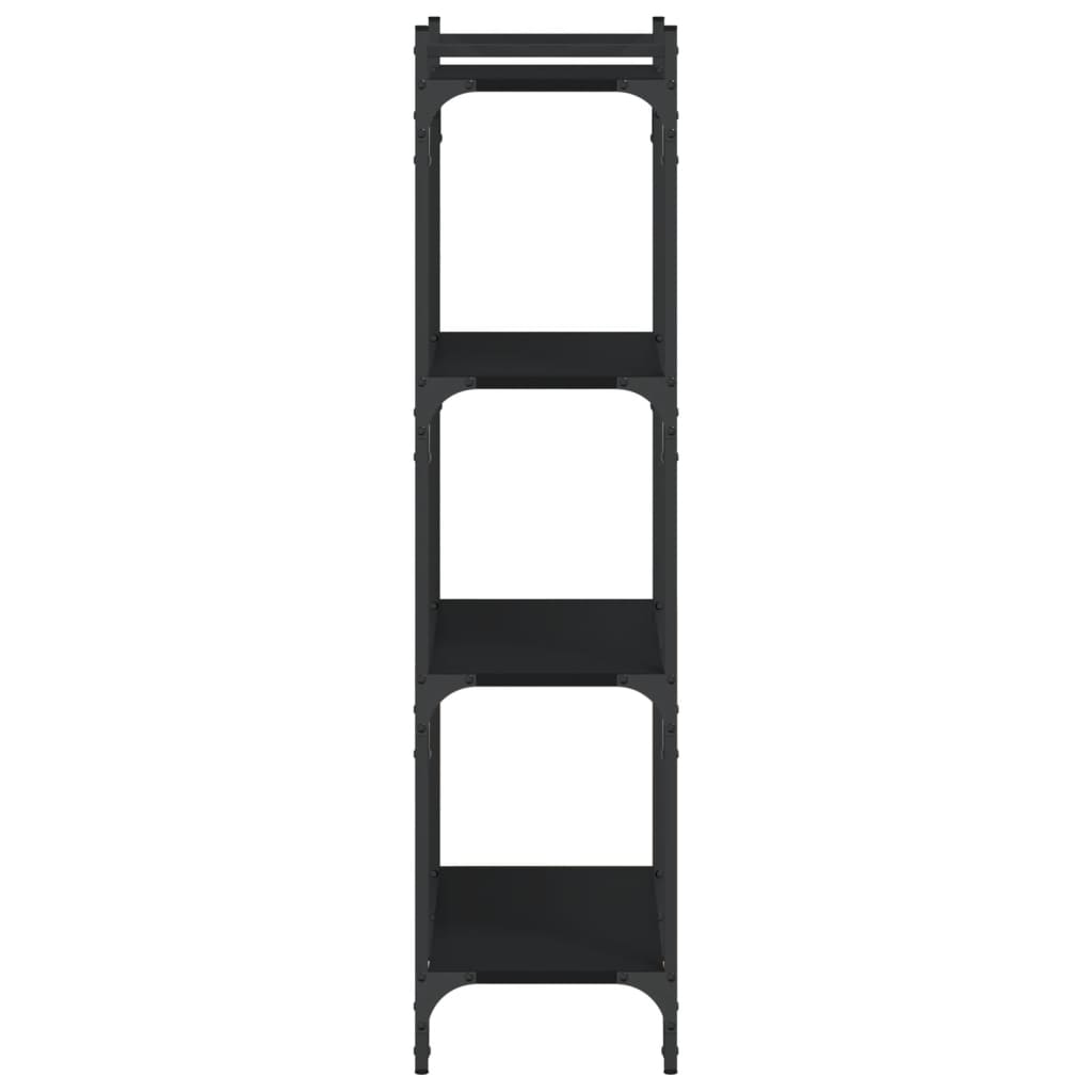Boekenkast 4-Laags 60X30X Bewerkt Hout Zwart 60 cm