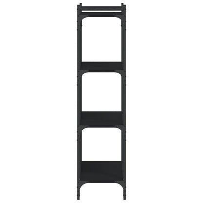Boekenkast 4-Laags 60X30X Bewerkt Hout Zwart 60 cm