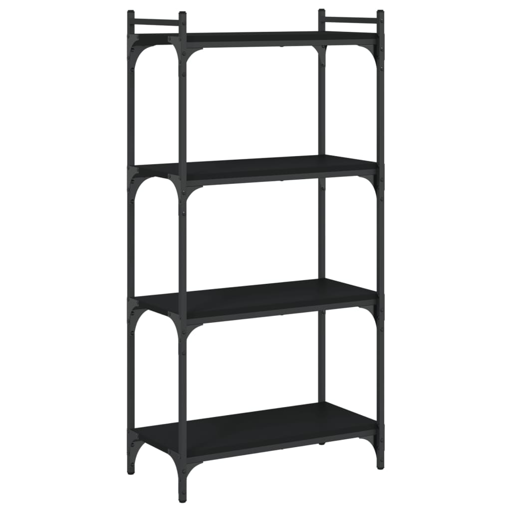 Boekenkast 4-Laags 60X30X Bewerkt Hout Zwart 60 cm