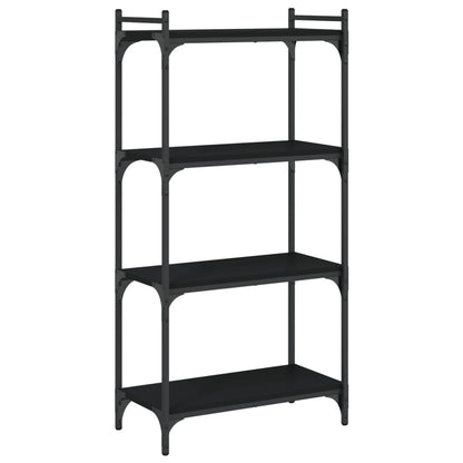 Boekenkast 4-Laags 60X30X Bewerkt Hout Zwart 60 cm