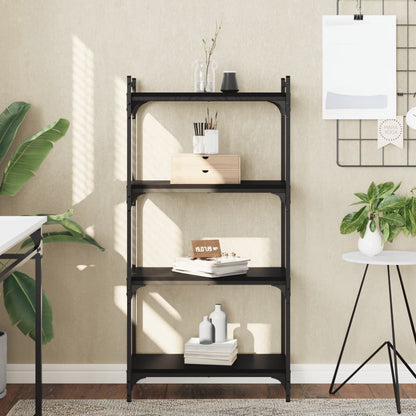 Boekenkast 4-Laags 60X30X Bewerkt Hout Zwart 60 cm
