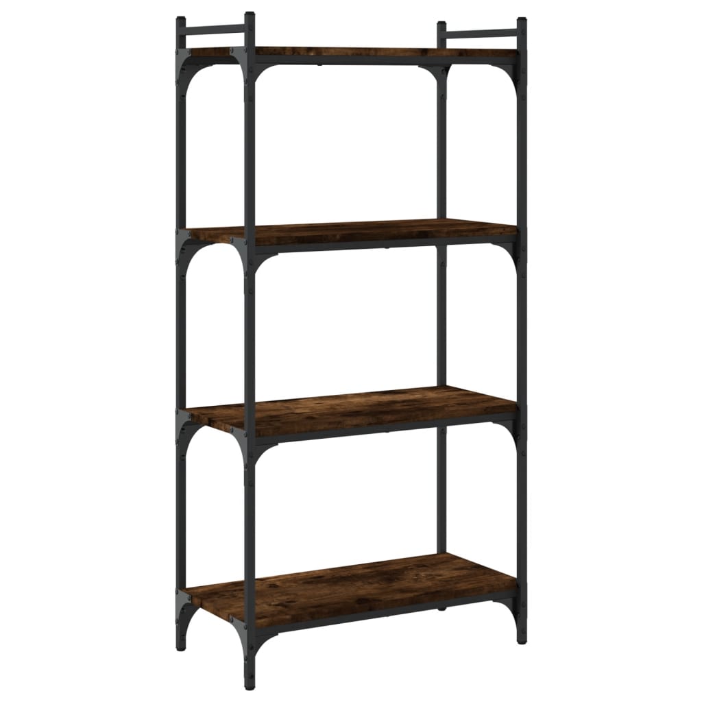 Boekenkast 4-Laags 60X30X Bewerkt Hout Kleur Gerookt Eiken 60 cm
