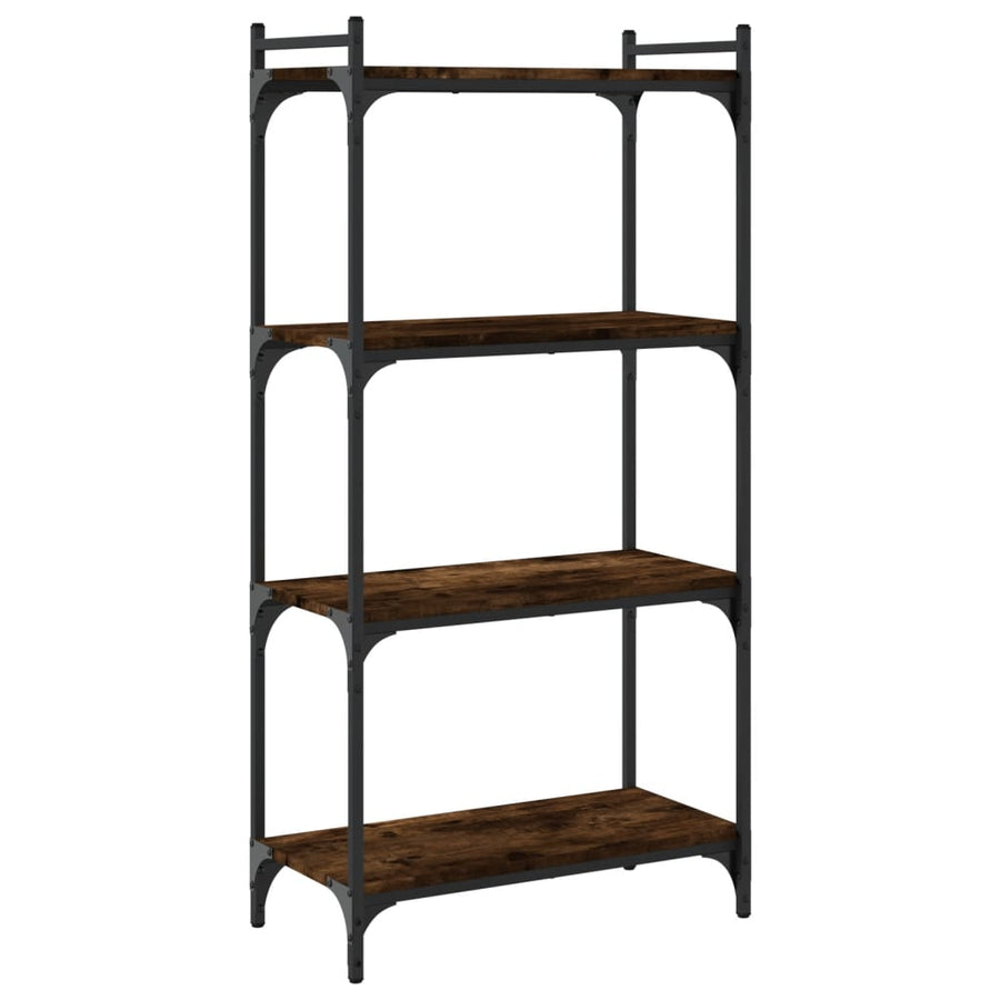 Boekenkast 4-Laags 60X30X Bewerkt Hout Kleur Gerookt Eiken 60 cm
