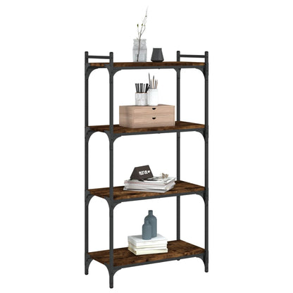 Boekenkast 4-Laags 60X30X Bewerkt Hout Kleur Gerookt Eiken 60 cm