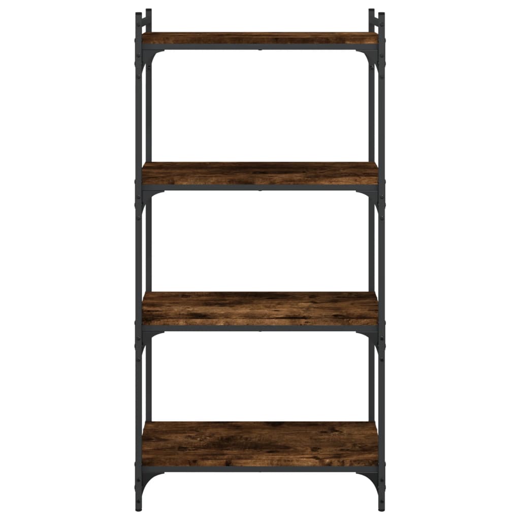 Boekenkast 4-Laags 60X30X Bewerkt Hout Kleur Gerookt Eiken 60 cm