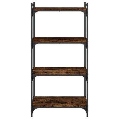 Boekenkast 4-Laags 60X30X Bewerkt Hout Kleur Gerookt Eiken 60 cm