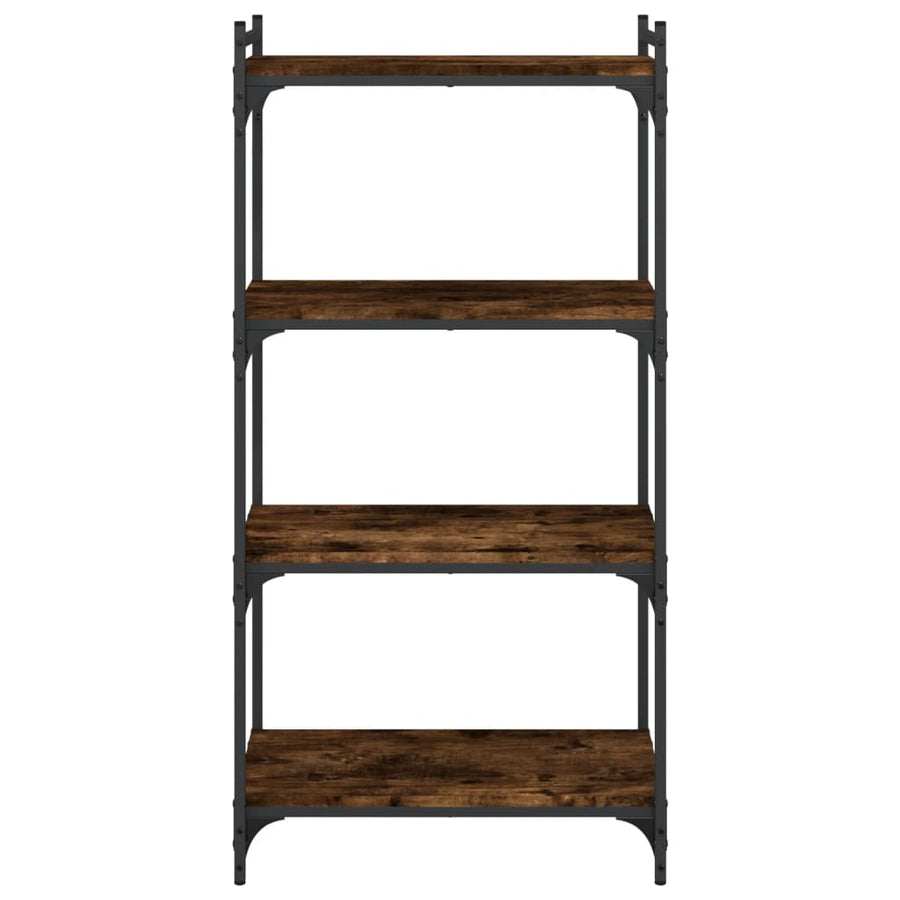 Boekenkast 4-Laags 60X30X Bewerkt Hout Kleur Gerookt Eiken 60 cm