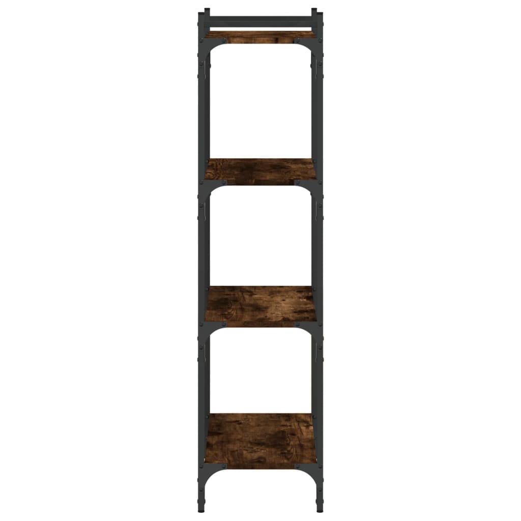Boekenkast 4-Laags 60X30X Bewerkt Hout Kleur Gerookt Eiken 60 cm