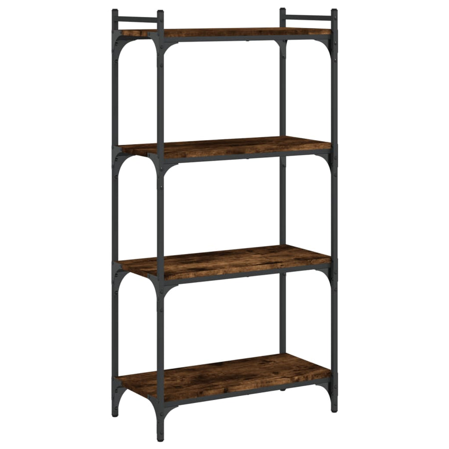 Boekenkast 4-Laags 60X30X Bewerkt Hout Kleur Gerookt Eiken 60 cm